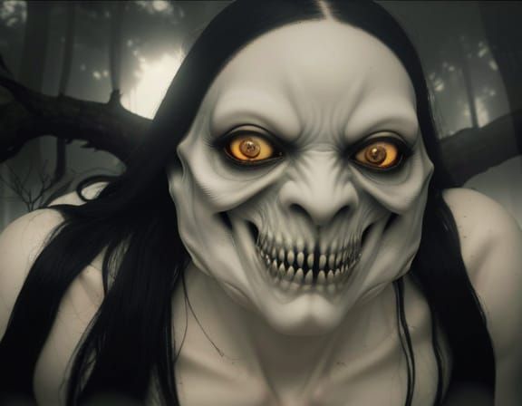 Ethereal Pale Lady Emerges from Dark Fantasy Realm