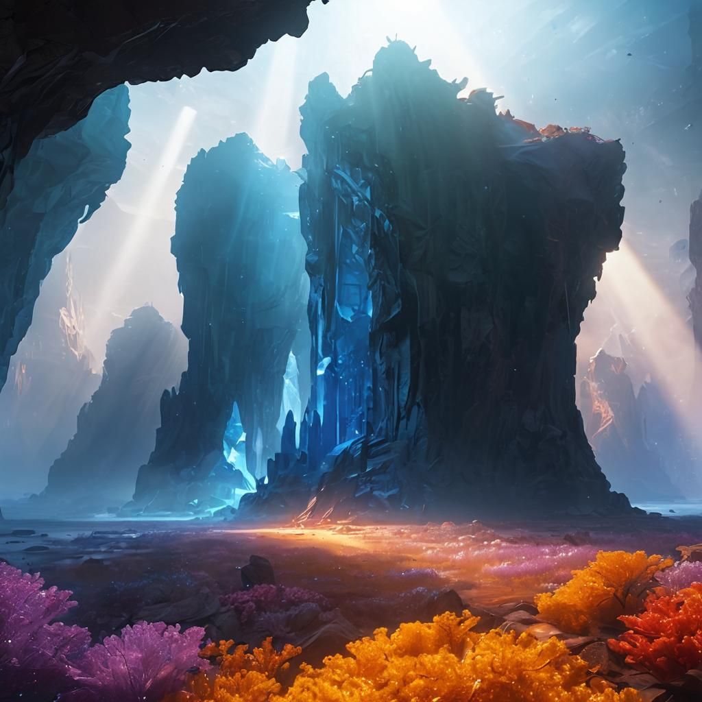 Crystal Caverns of Wonder in Epic Fantasy Style