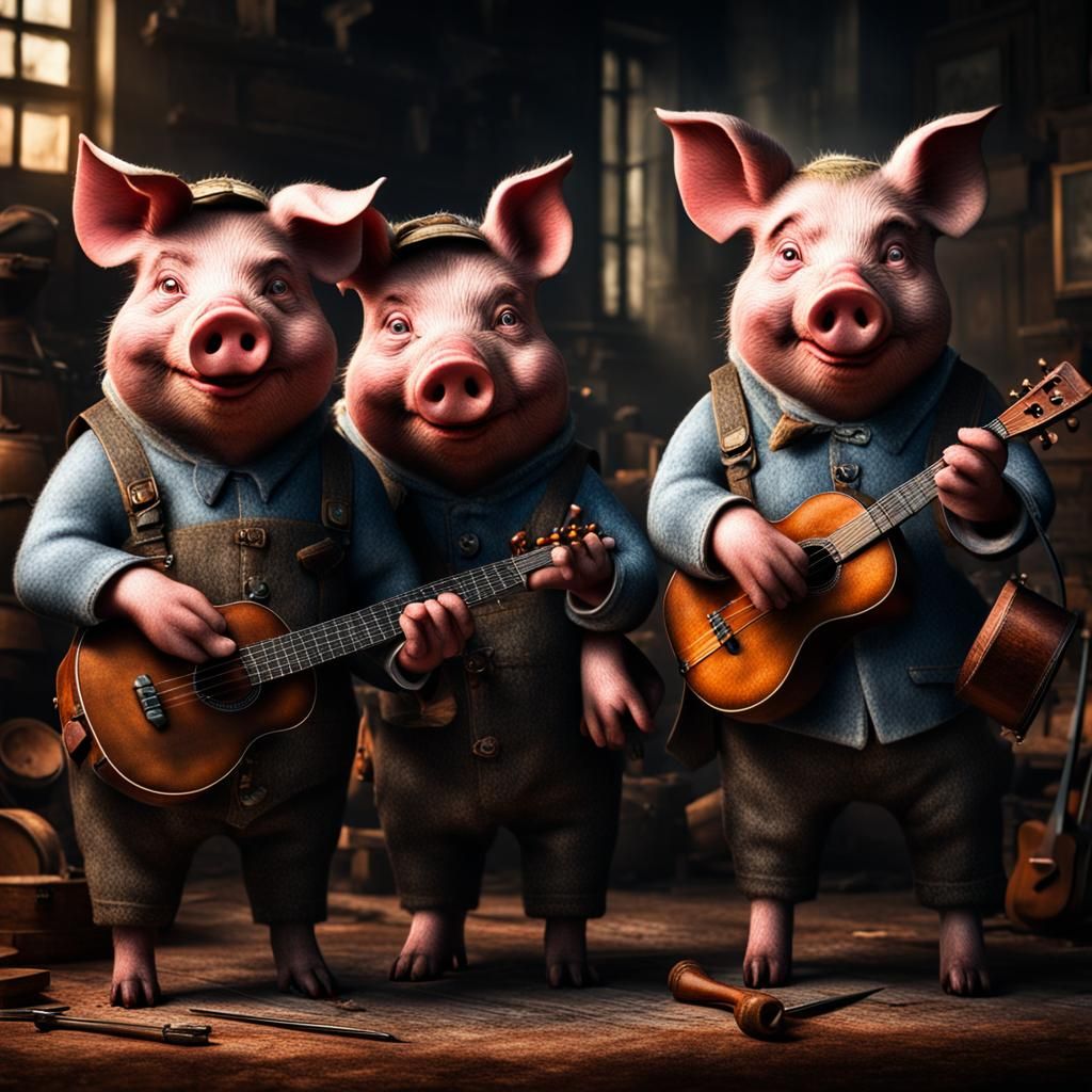 The Three Little Pigs Play Instruments
