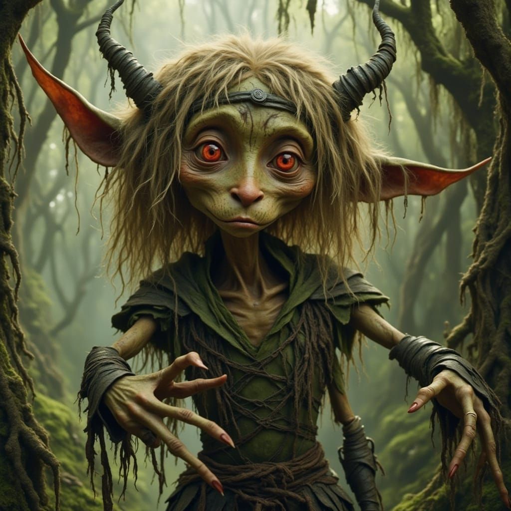 Jareth from "Labyrinth" in his goblin form??? An elf-like go...
