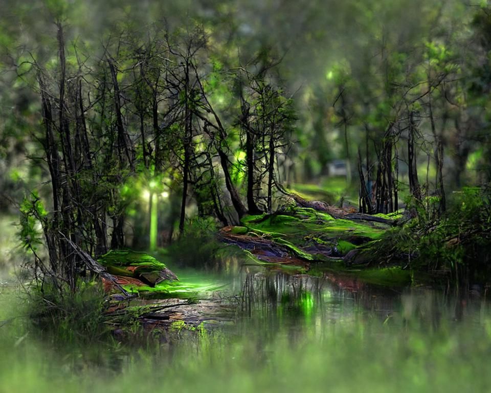 Glow in the dark Landscape vista