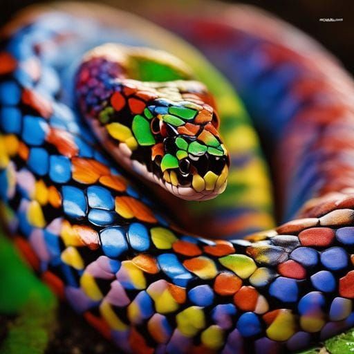 Rainbow Serpent: Colorful and Stylized