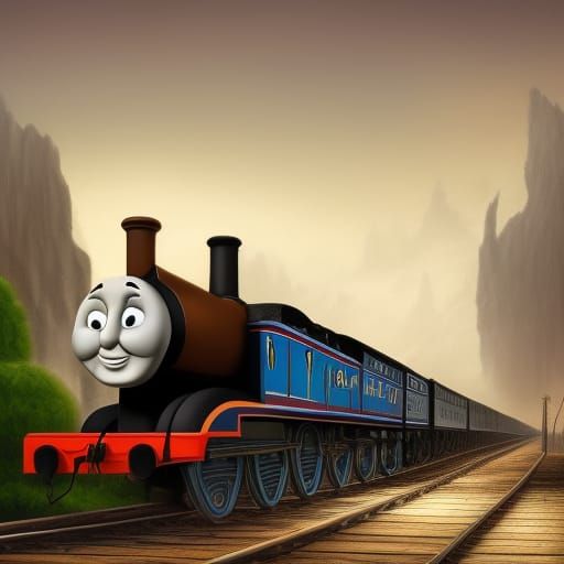 Thomas the Tank Engine Enters Railway Station