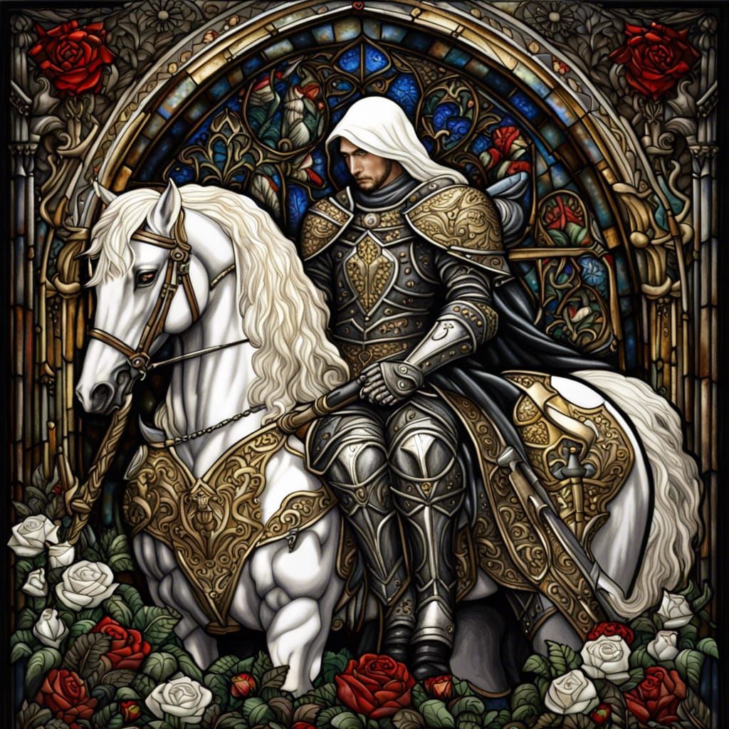 Gothic Knight Under Eclipse in Dark Fantasy Style