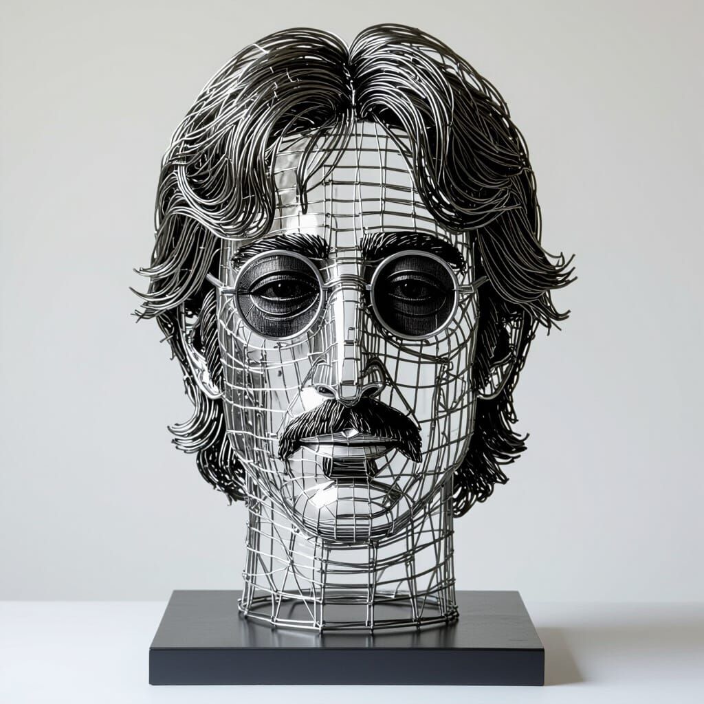 John Lennon Wire Sculpture