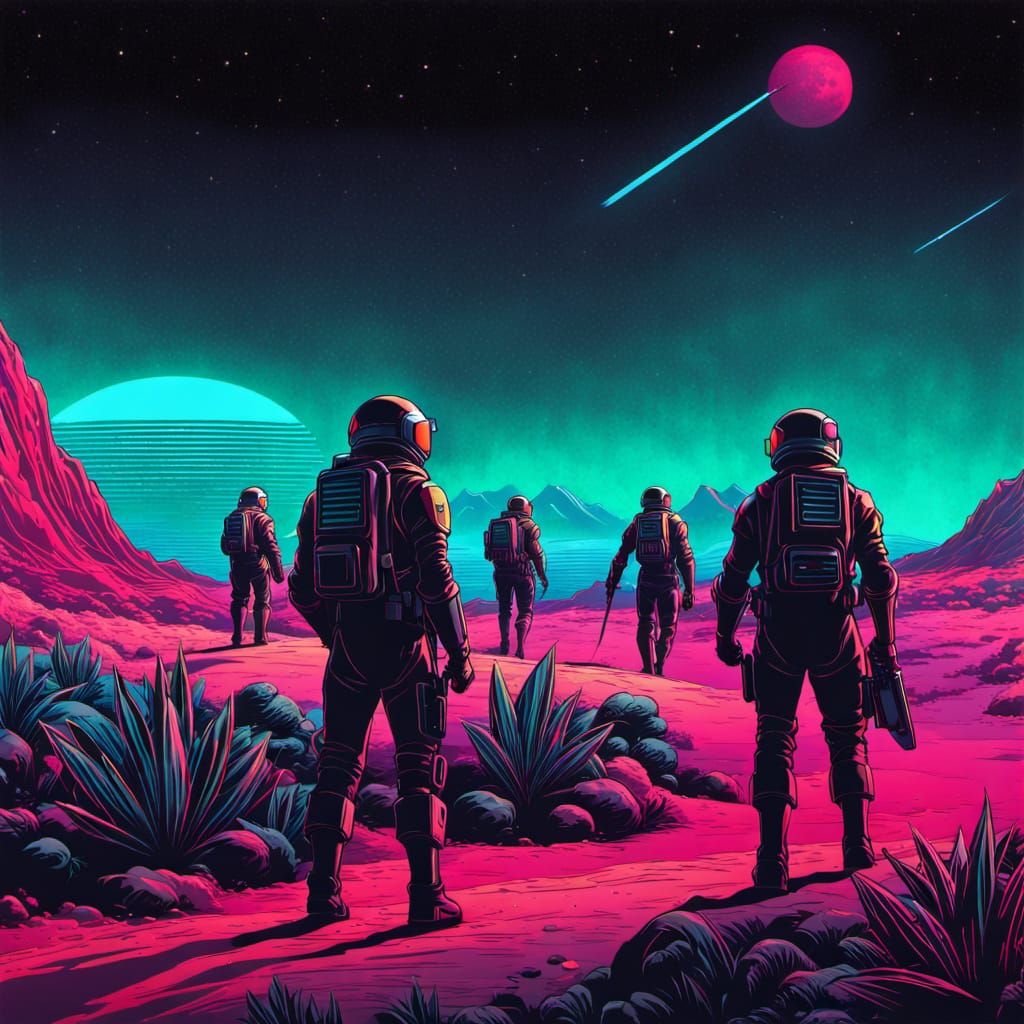 Raypunk Explorers Discover Alien Planet