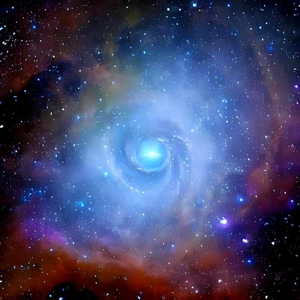 Cosmic Indigo Dust Clouds in Abstract Style