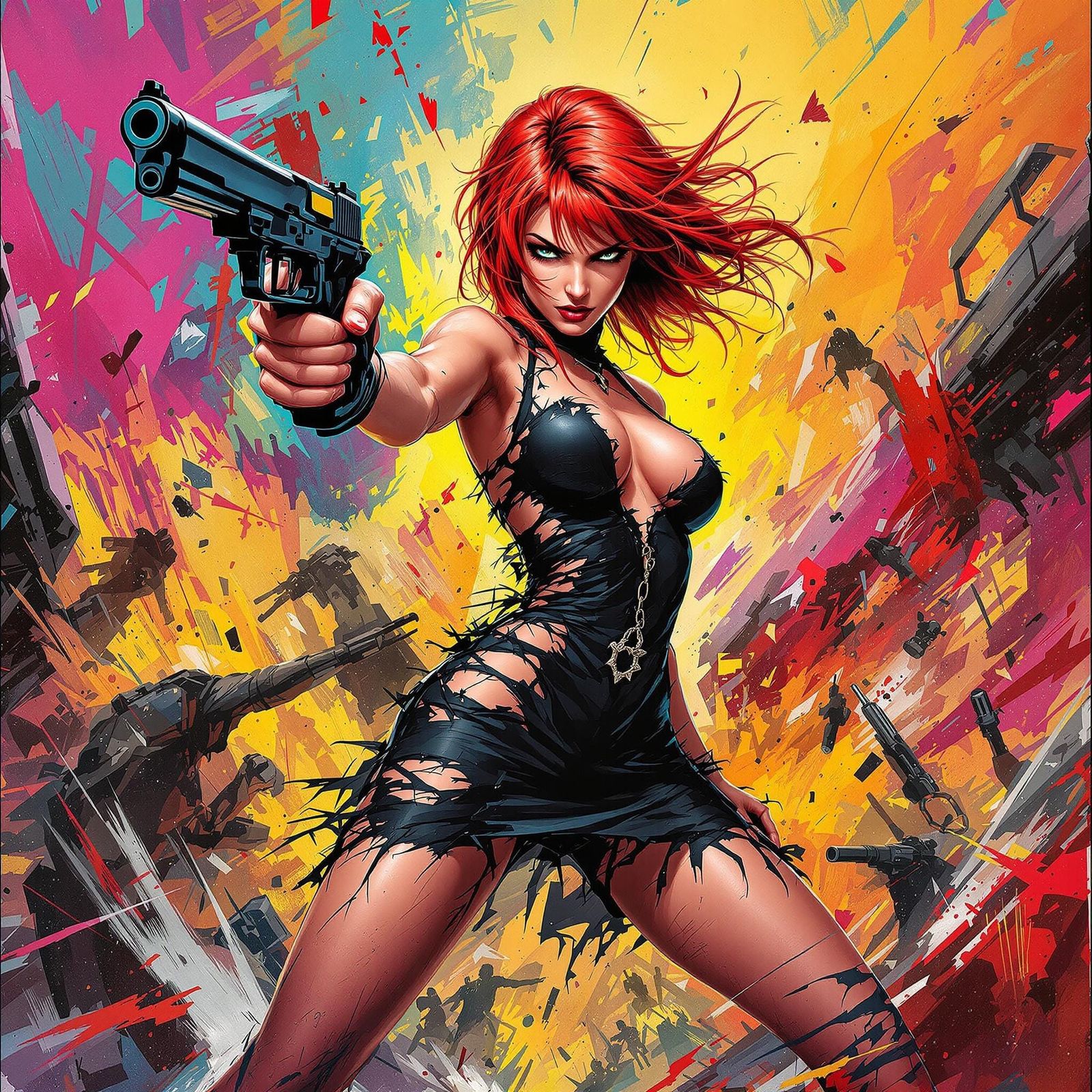 Redhead Agent in Action: Dynamic Fight Scene