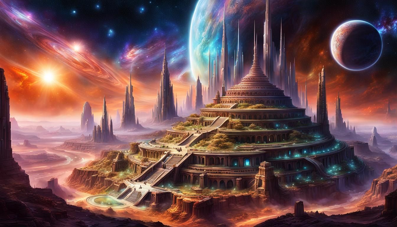 Magical Alien Ruins and Futuristic Cityscape