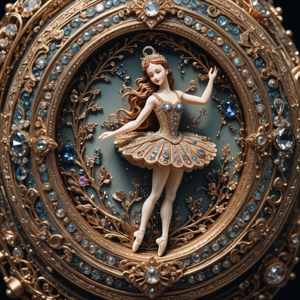 Jewel Encrusted Ballerina Jewelry Box in HDR