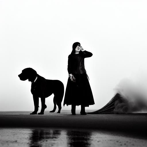 Goth Model in Waves: Black and White Tintype