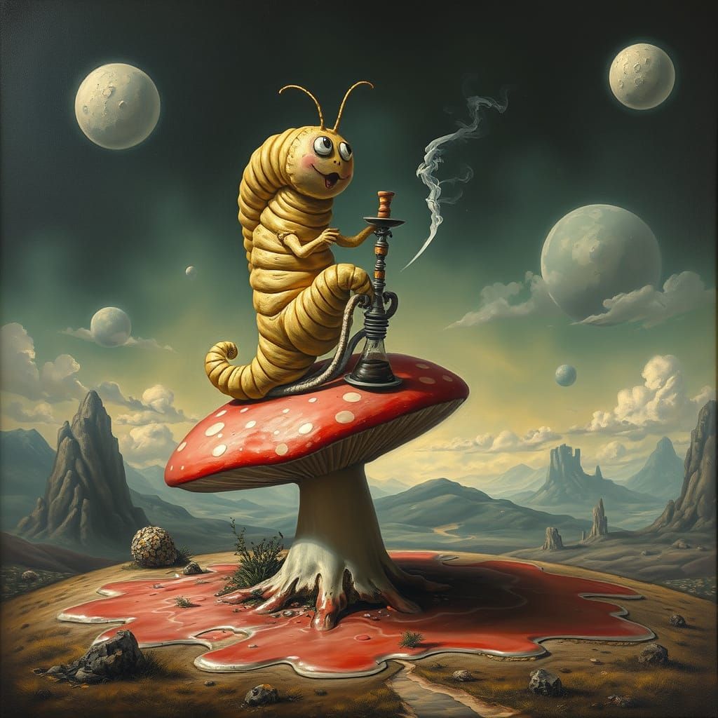 Alice in Wonderland Caterpillar's Surreal Dance
