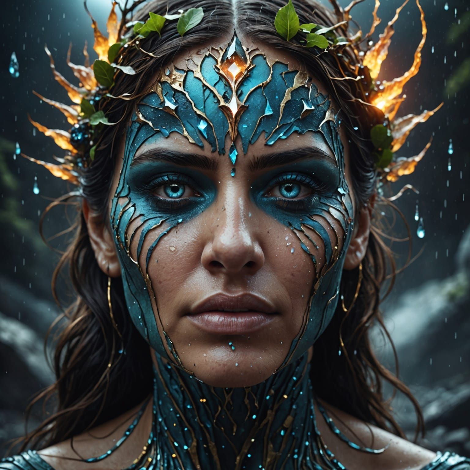 Mother Earth Cries Cosmic Tears: 8K Photo