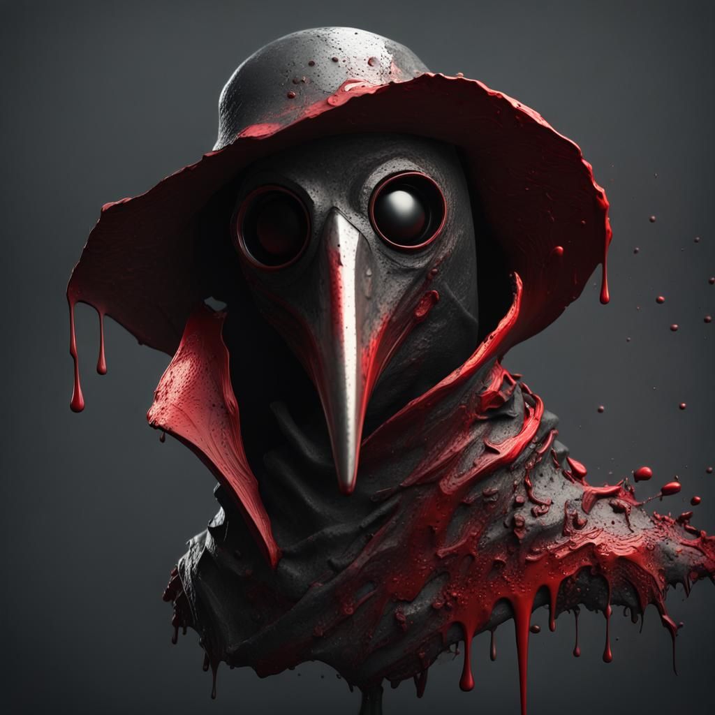 Plague doctor, pouring paint style