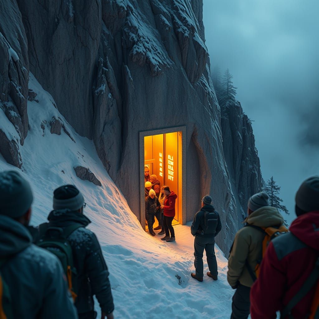 Surreal Mountain Elevator Reveals Unexpected Tourists