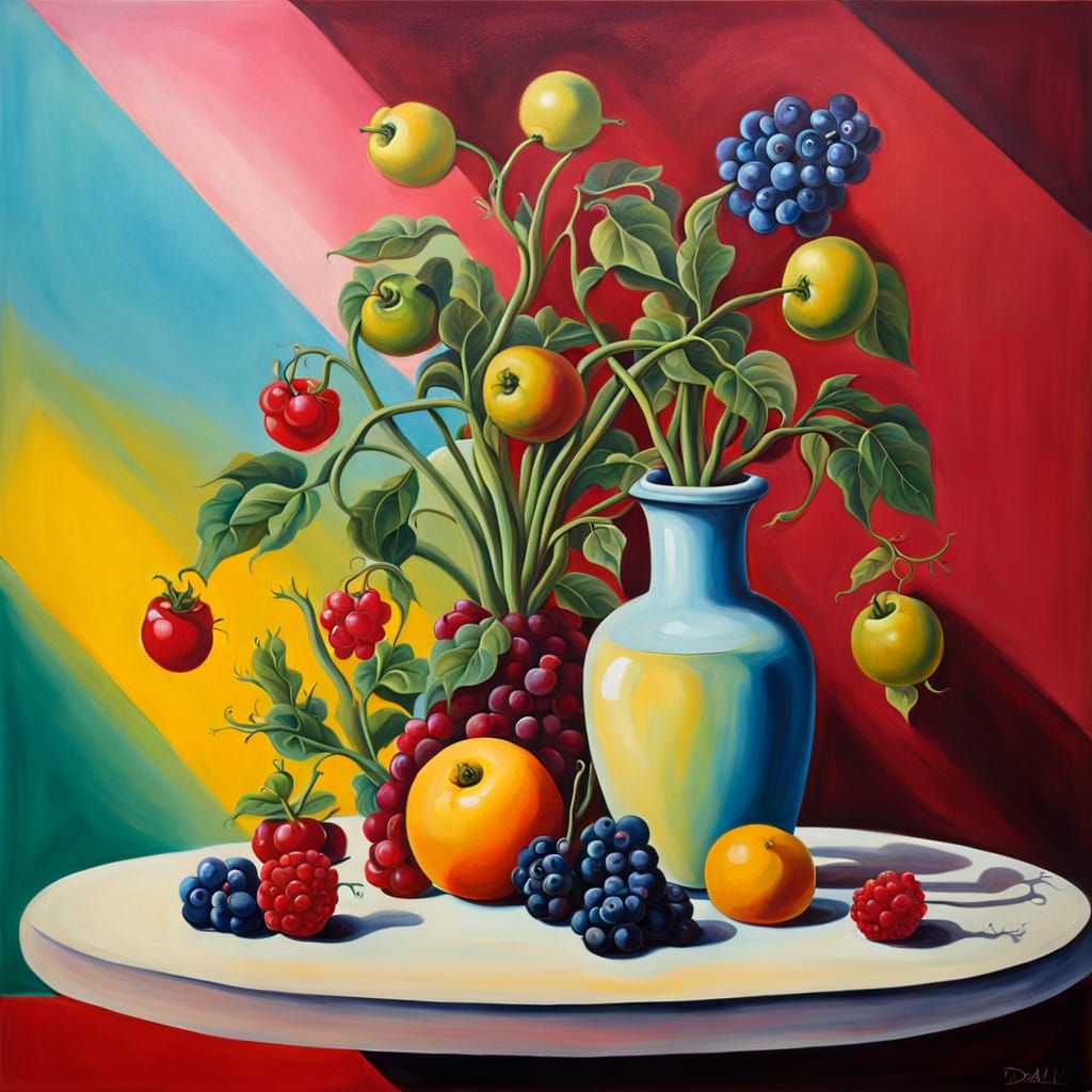 Surreal Floral Still Life in a Melting, Matte Background