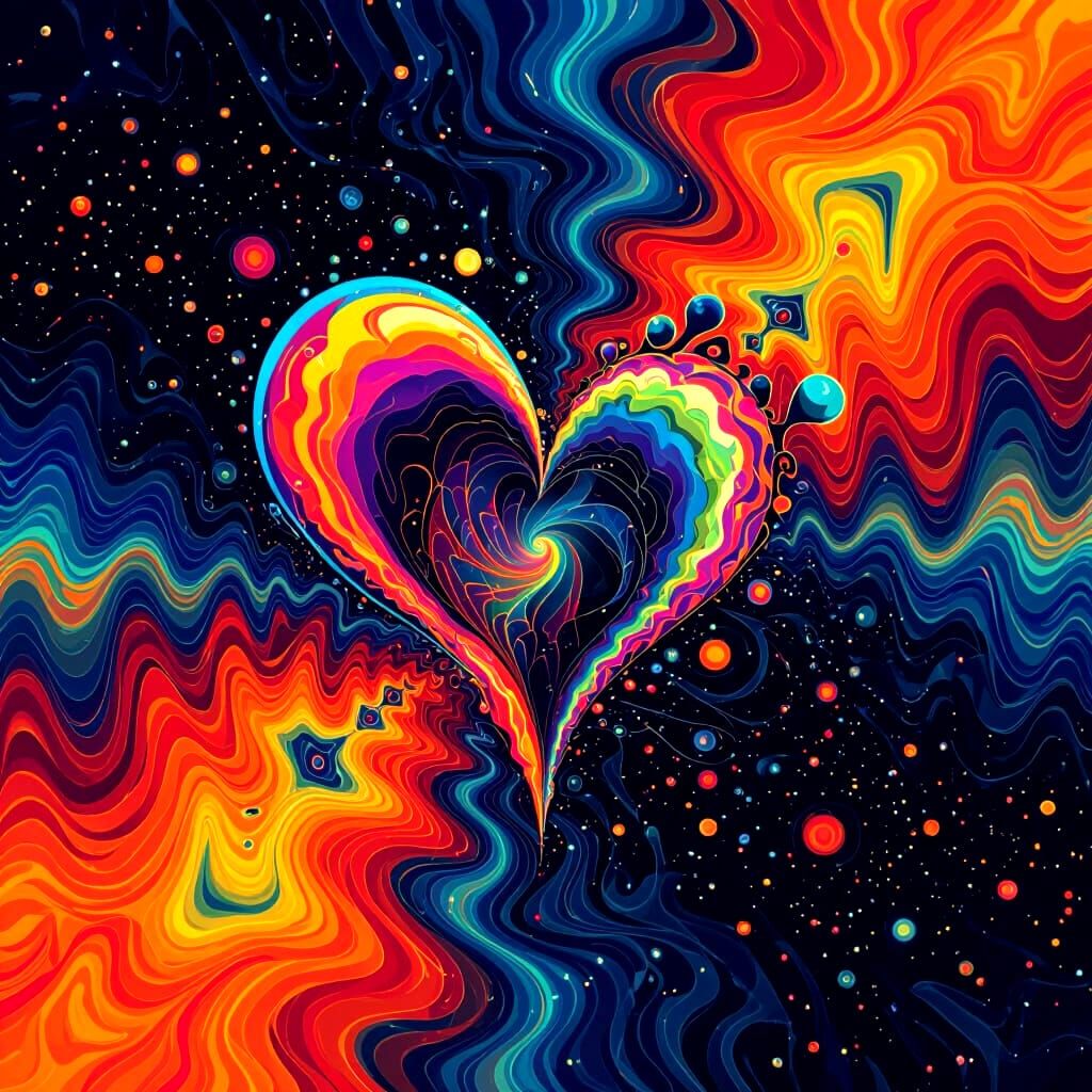 Groovy Abstract Fractal Art with Graffiti Style