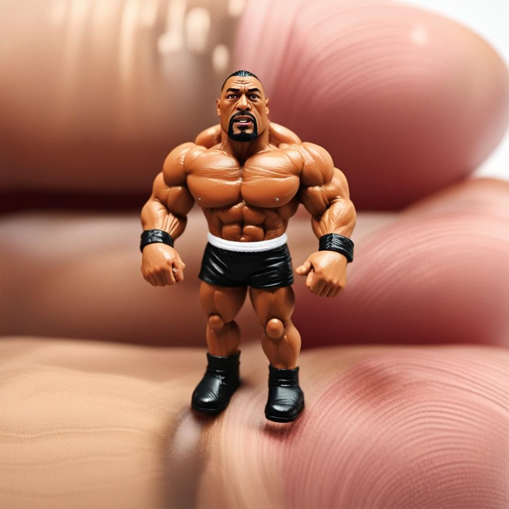Micro The Rock in Toy Wrestling Ring