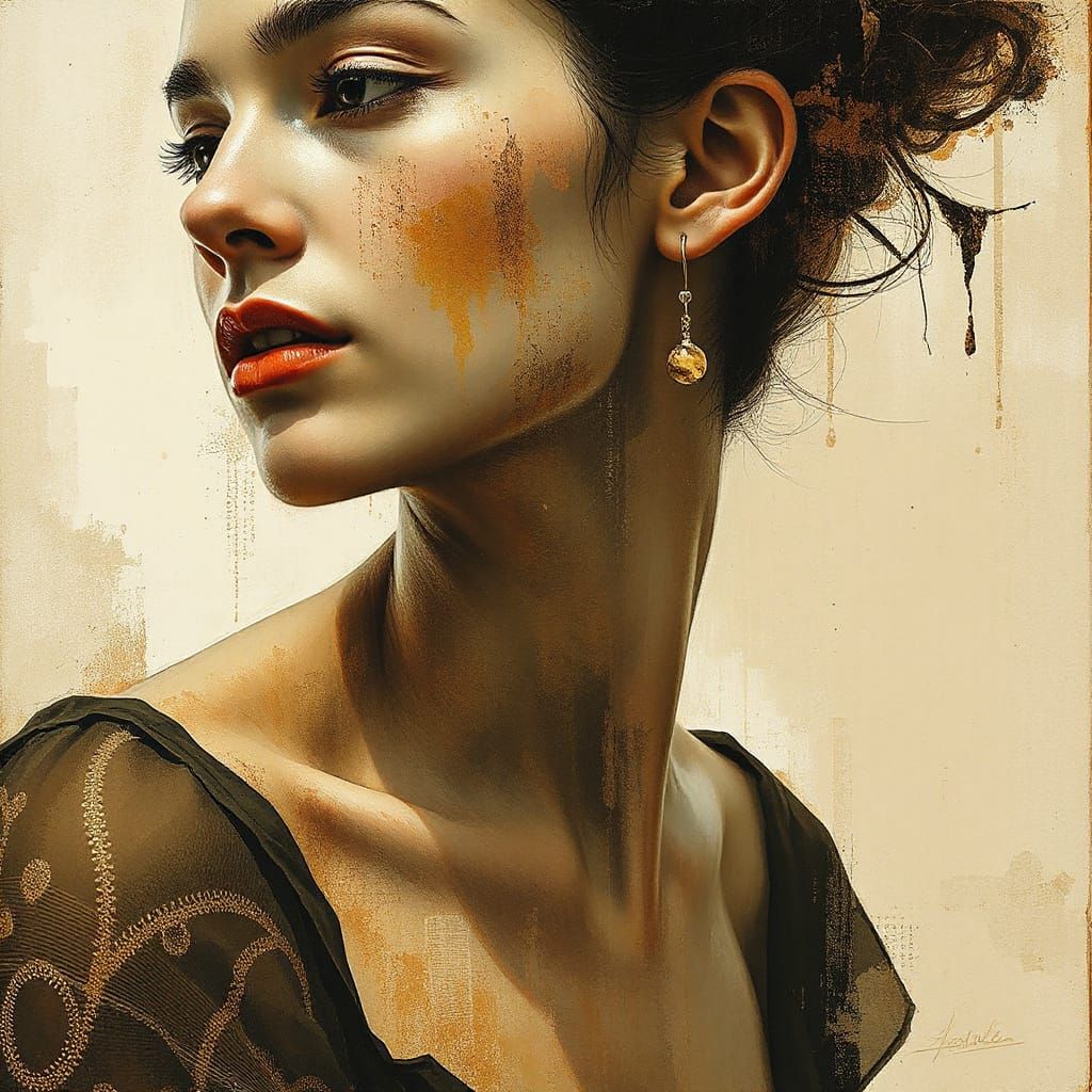 Surreal Portrait in Sepia Tones