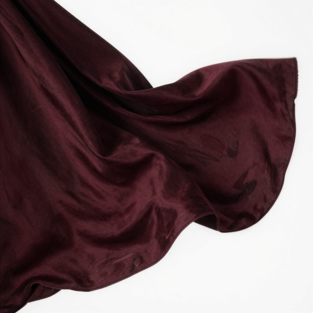 Burgundy Fabric Fluttering in Dramatic Light and Shadow