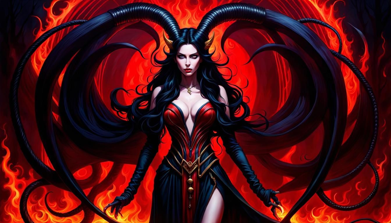Frighteningly Beautiful Red Demoness in Hellfire