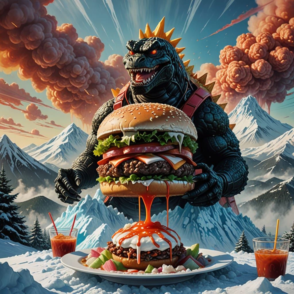 GODZILLA VS. CHEESEBURGERS 3025 PROMOTIONAL POSTER #2