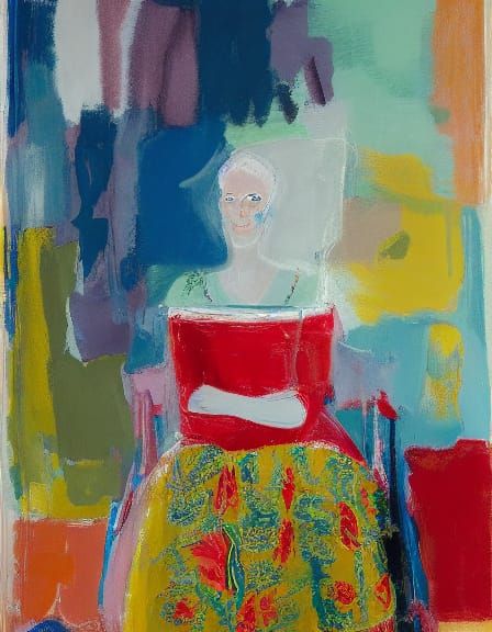 Lady in Contemplation Abstract Art Piece