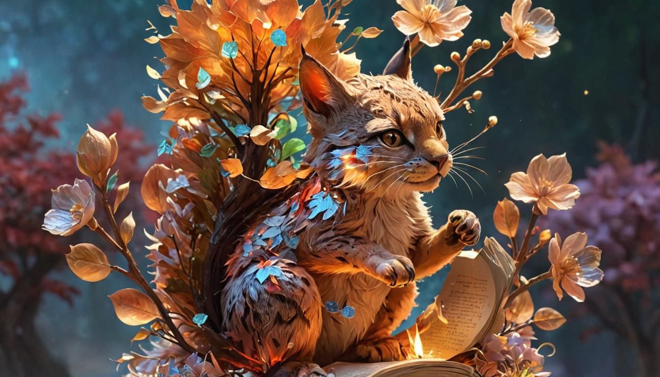 Anime Lynx Reading Romantic Book Scene