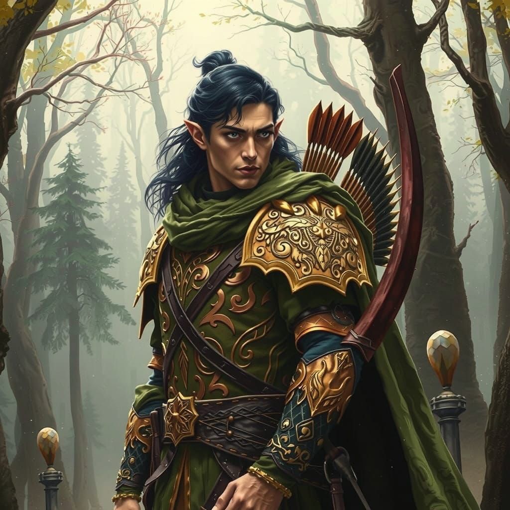 Elf Guardian in Golden Forest, Middle-earth Sentinel
