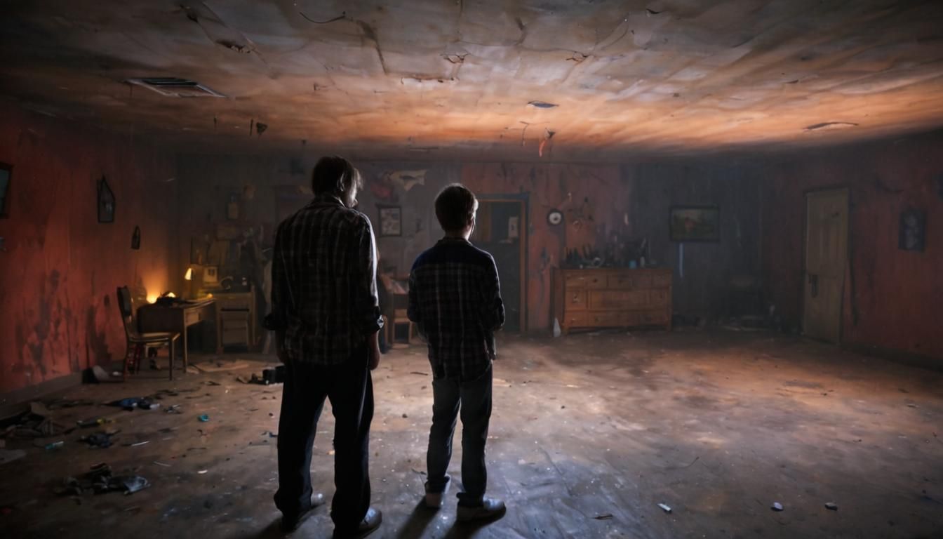 Father and Son: A Moment of Tension in Gritty Realism