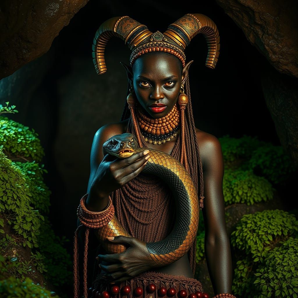 Striking Portrait of an African Demon Woman