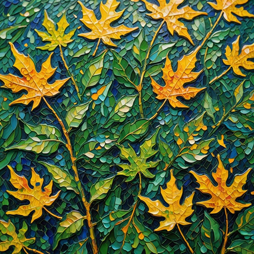 Chlorophyll in Neo-Impressionist Oil Painting Style
