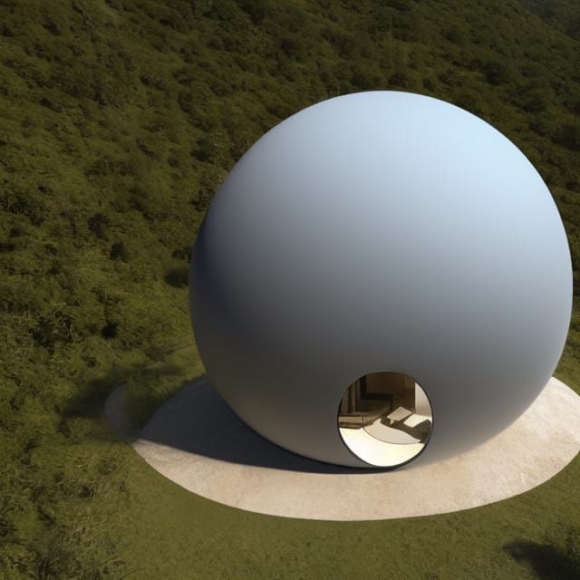 Futuristic Spherical House in Huasteca Potosina, Cyberpunk A...