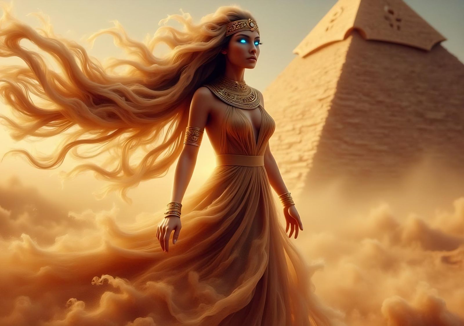 Egyptian Sand Goddess with Golden Tiara