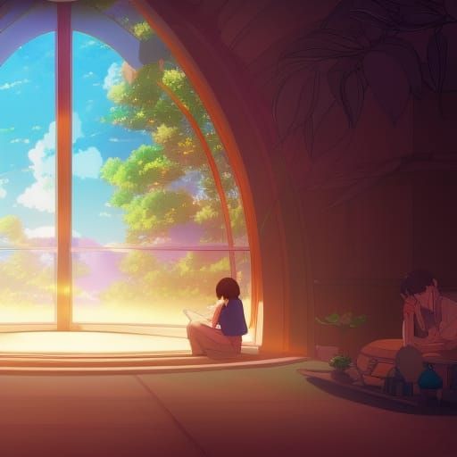 Hourglass Prism World: Studio Ghibli Anime Art