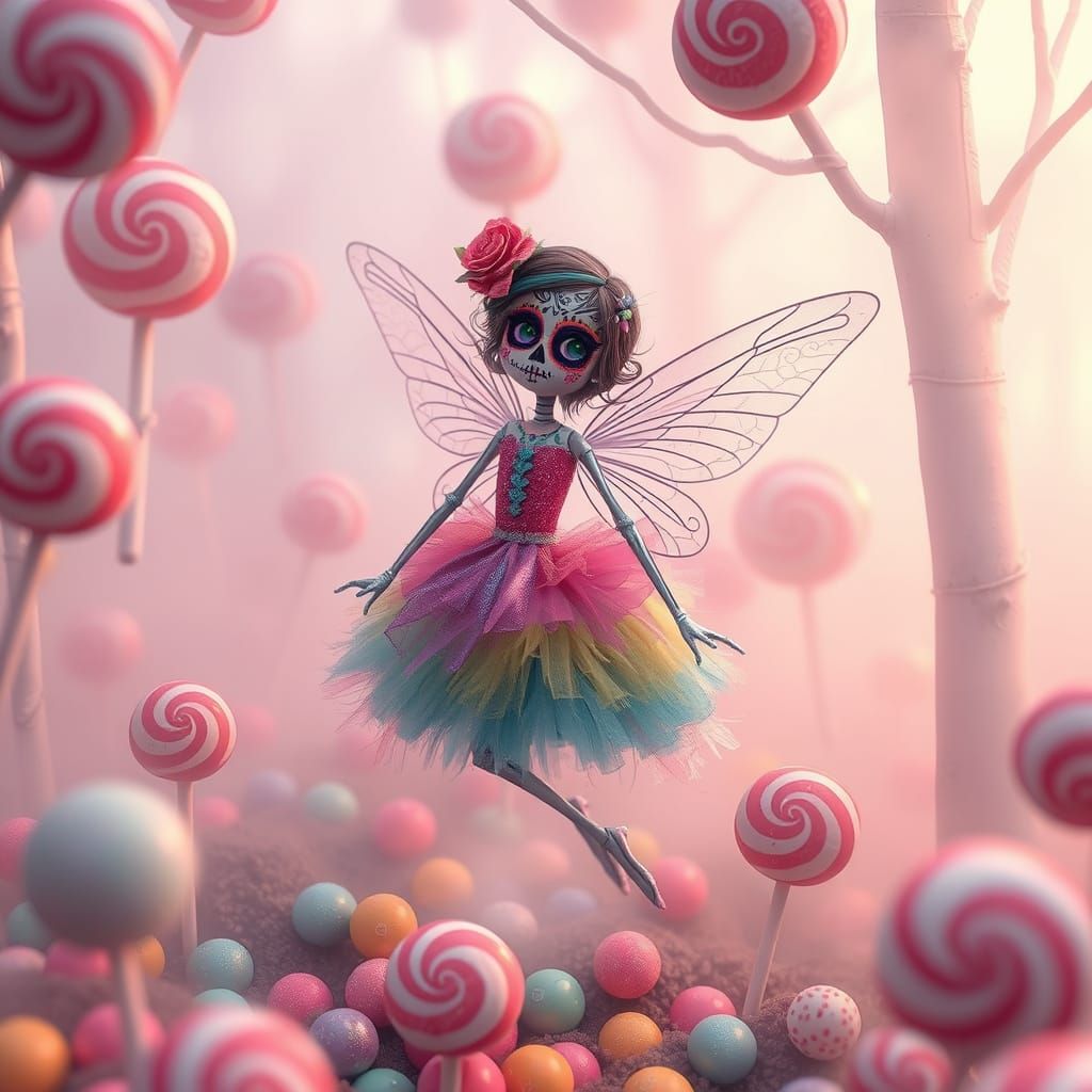 Sugar Skull Fairy in Candy Forest