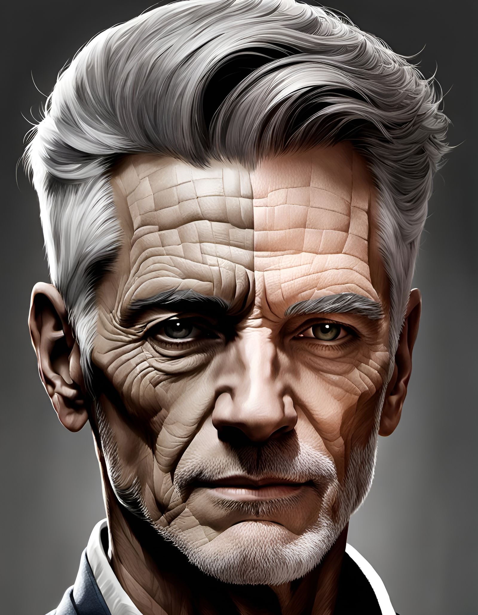 Youth to Age: Pencil and Ink Portrait of Transformation