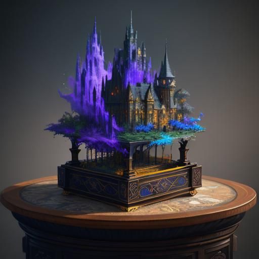 Music Box: Detailed Matte Painting in Deep Color