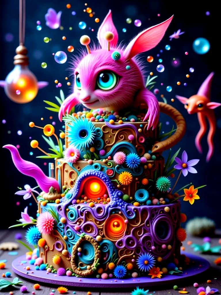 Fantastical Layered Cake with "ZannyZee Rocks" Topper