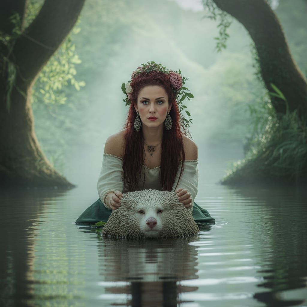 Lady in a Swamp Landscape