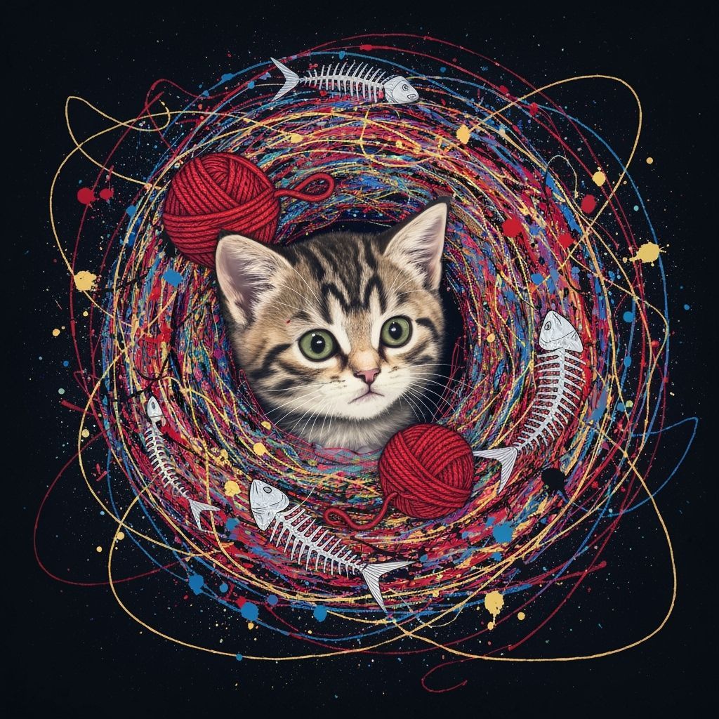 Kitten's Dream: Vortex of Yarn, Fish Bones & Cosmic Dust