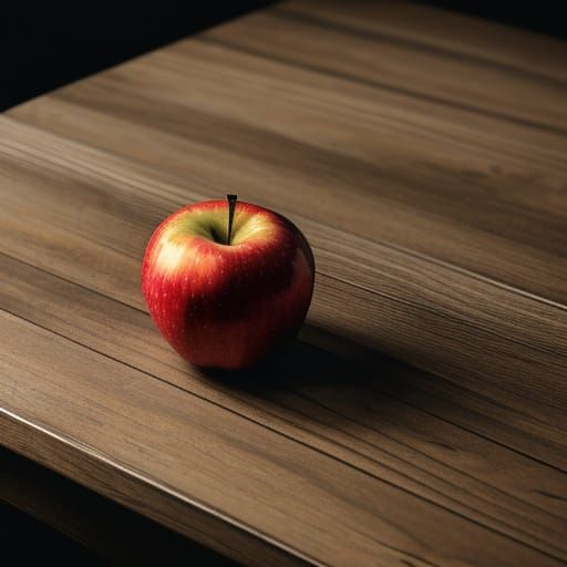 Hyper-Realistic Apple Still Life in Moody Lighting