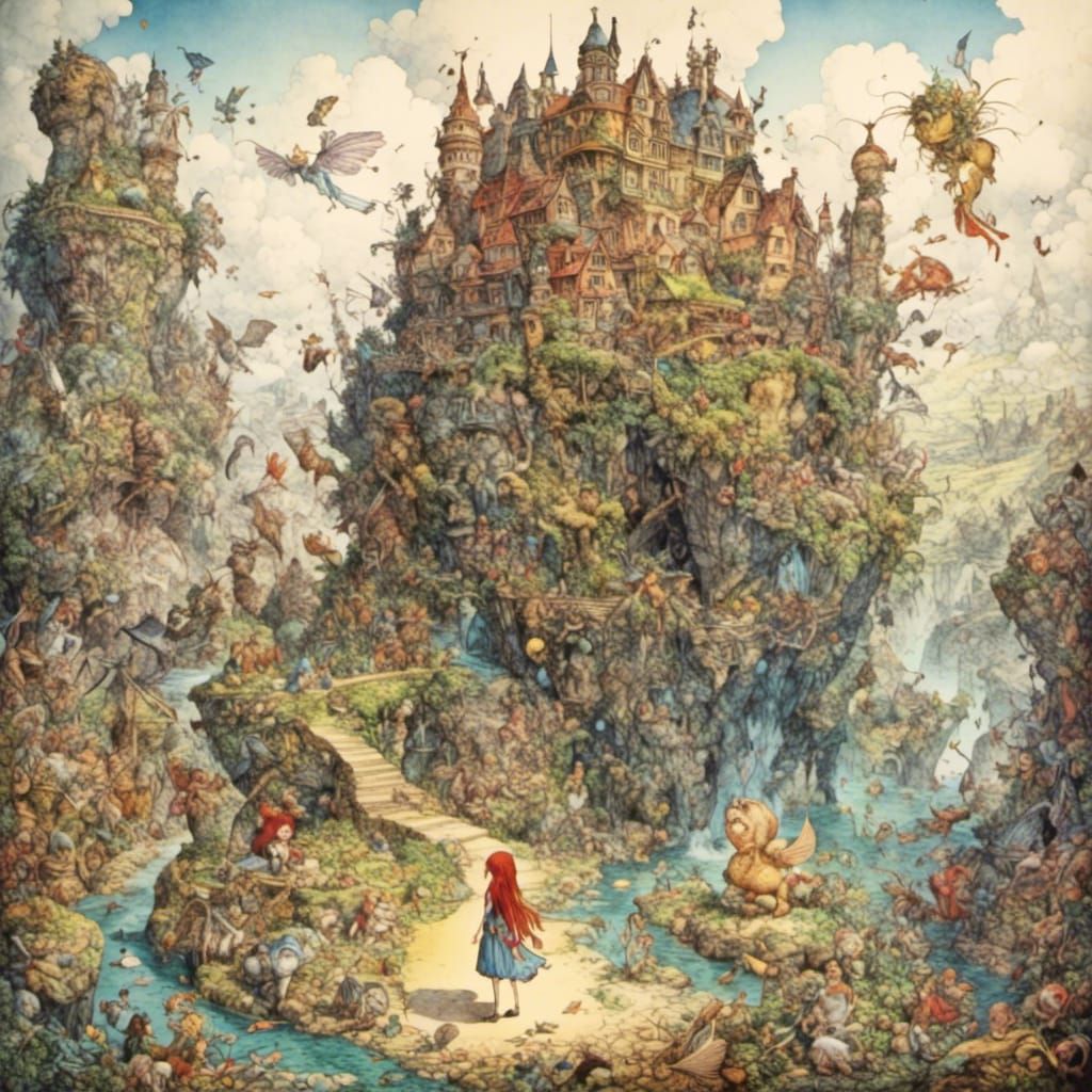 Surreal Figure in Alien Landscape