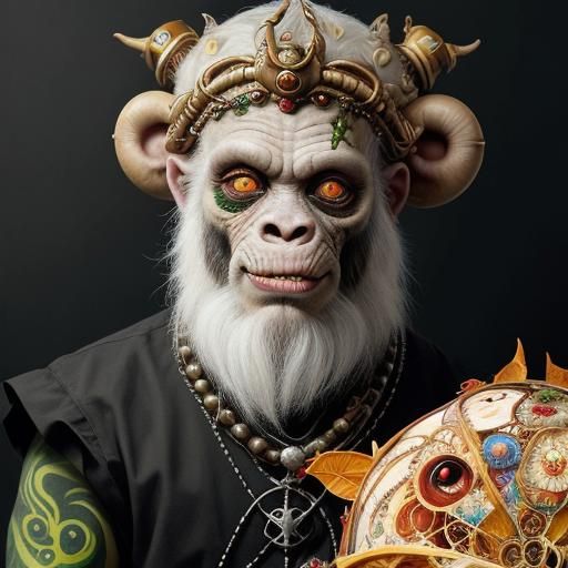 Surreal Contortionist in Cryptid Taxidermy Style