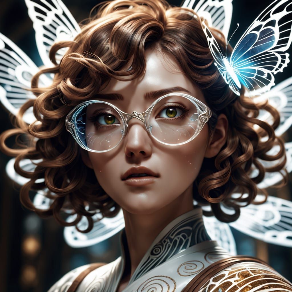 Wizard Transforms into Iridescent Insect in Cyberpunk Dreams...