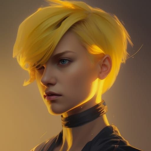 Detailed Portrait of a Yellow-Haired Girl