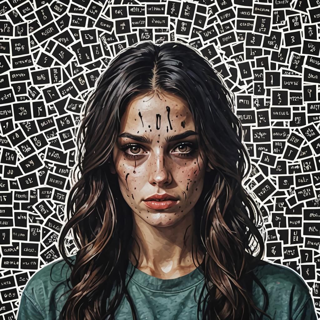 Stylized Portrait Exploring Mental Illness Concept