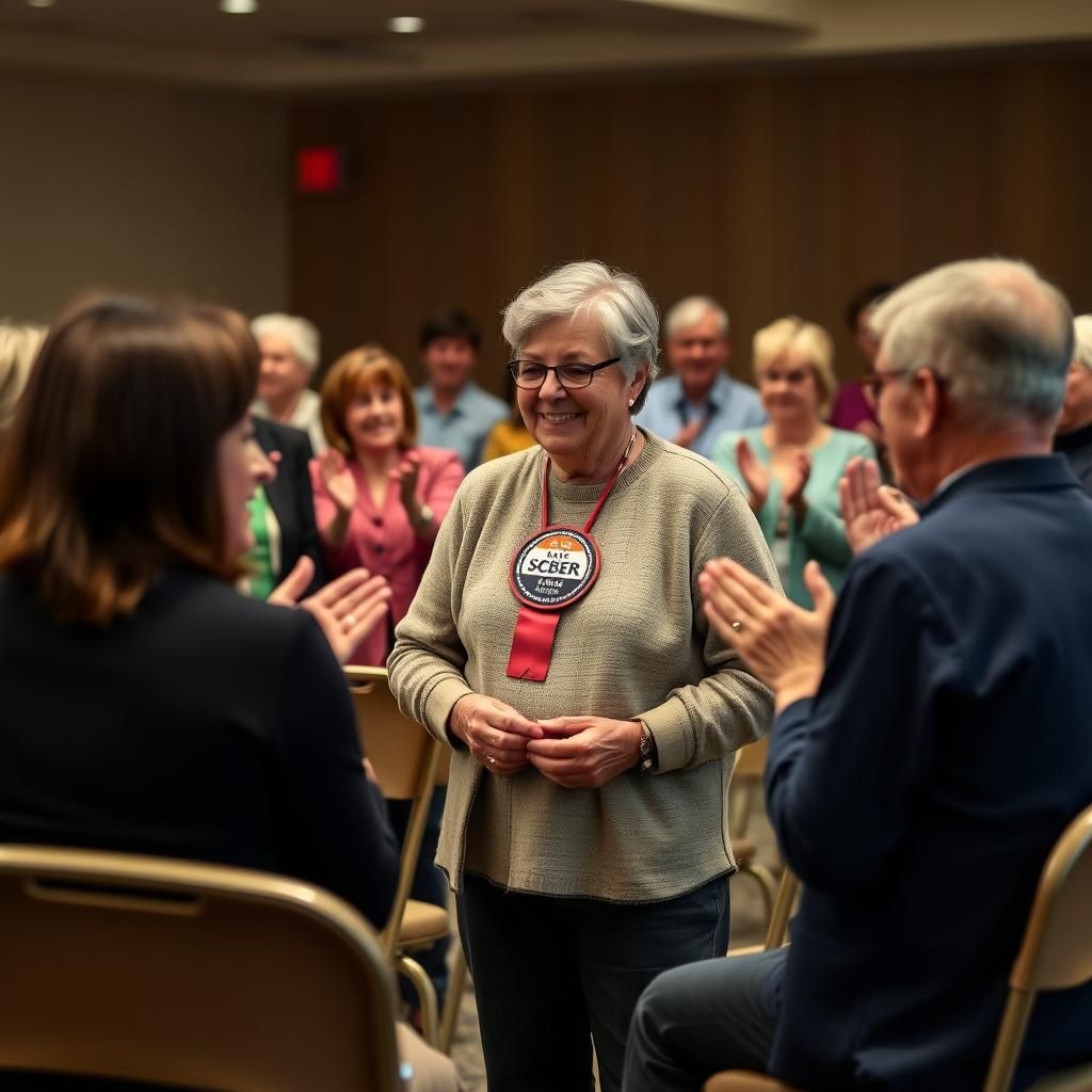 Sober Badge Celebration: AA Meeting Success