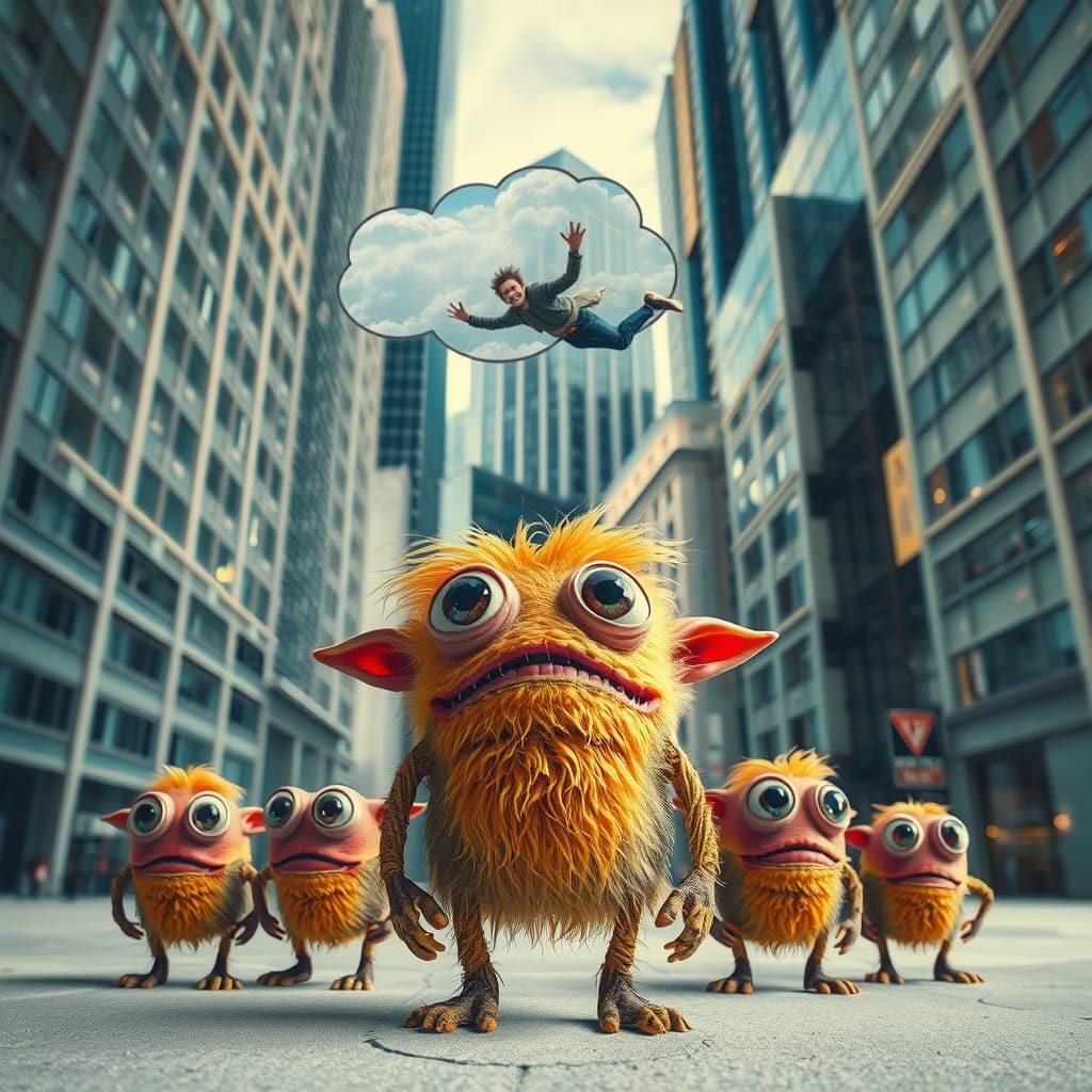 Monsters Dream of Skydiving: Surreal Urban Art