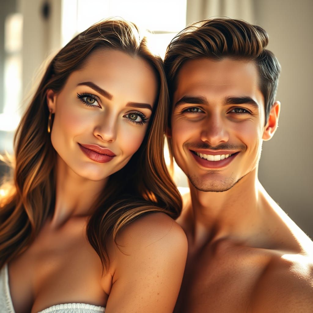 Genetically Blessed Twins Posing in Golden Light